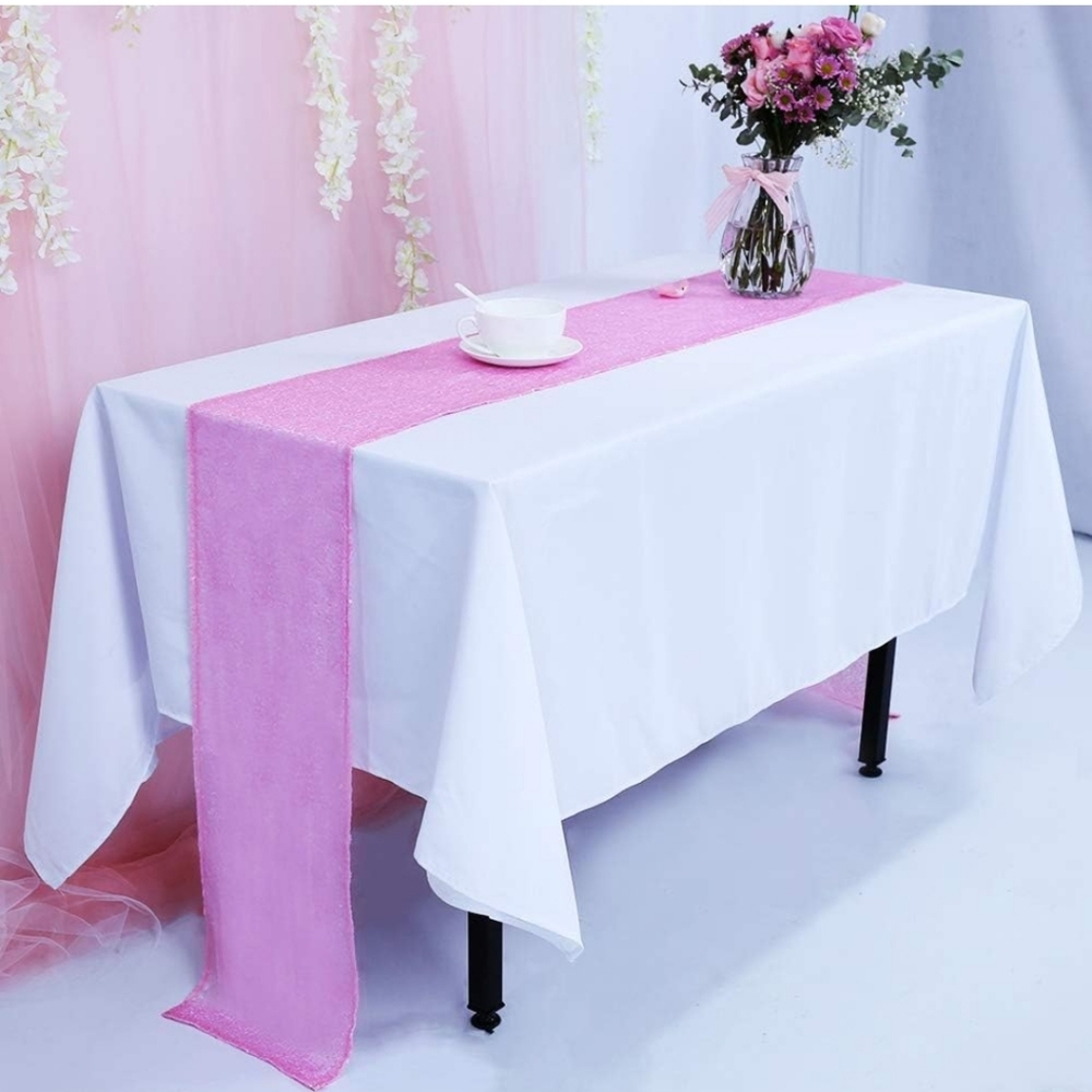Pink Sequin Table Runner, 6 Pieces